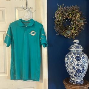 Men’s Nike Dri-Fit Miami Dolphins 100% Polyester Short Sleeve Polo Size Medium